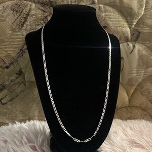 Italy 925 Sterling Silver Chain Necklace with Rhodium Plating - 22in
